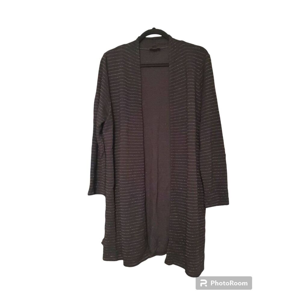 J Jill Cardigan Sweater Women's Black Open Front Size PL Black - Picture 1 of 2